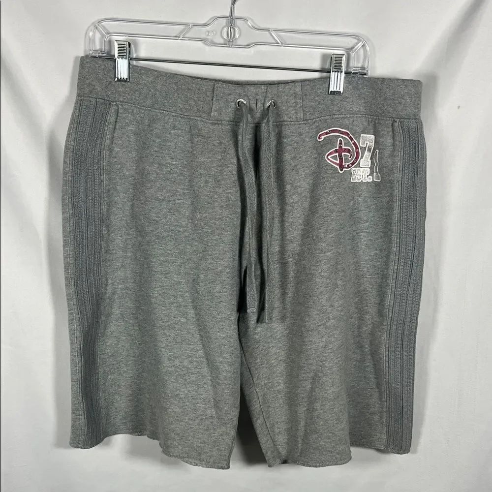 Disney Gray Athletic Women’s Shorts Y2K Disney Park Rhinestone Size L